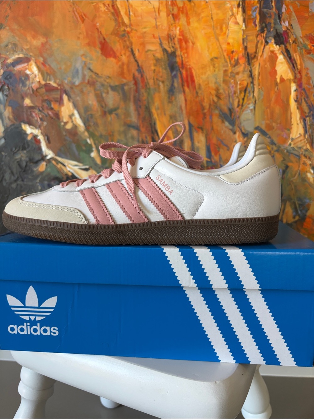 Adidas Samba Sneakers in Pink & White (Size 10)